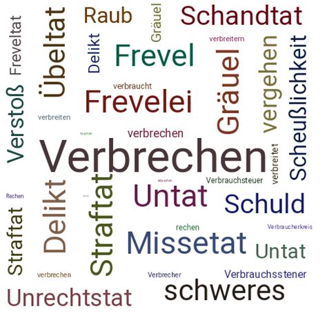 verbrechen synonym|verbrechen ohne plural.